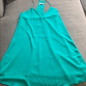 Thin strap emerald dress